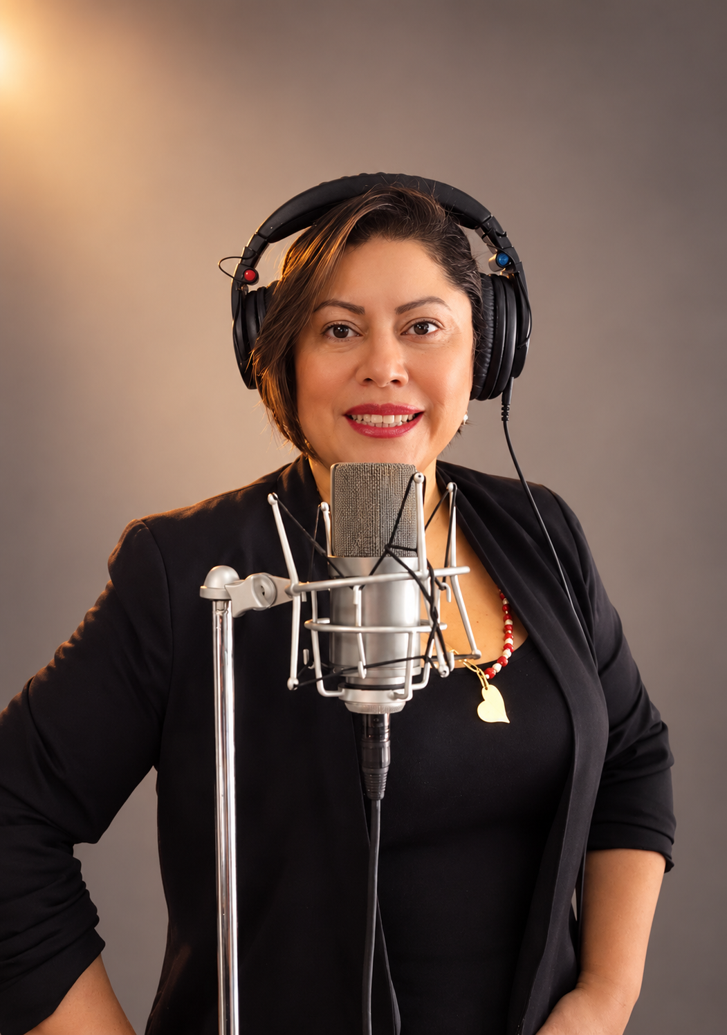 Liz Fletes en su trabajo de producción de contenido